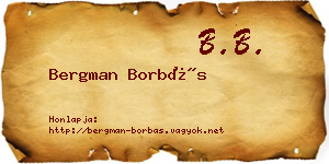 Bergman Borbás névjegykártya